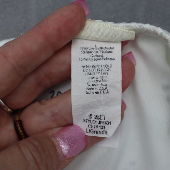 Jacaranda Jumpsuits Womens L White Strapless Floral Print Sweetheart Pullover - Picture 8 of 16